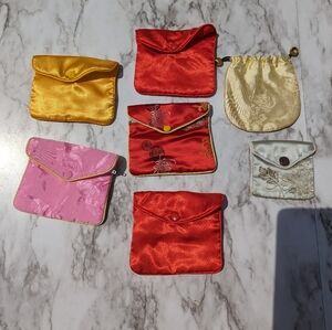 Fabric Small Snap Closure Bags Bundle Asian Inspired
